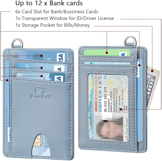 FurArt Slim Minimalist Wallet, Front Pocket Wallets, RFID Blocking, Credit Card Holder for Men & Women