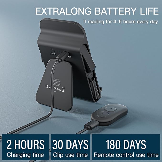 Remote Control Page Turner and Stand for Kindle Paperwhite Oasis eReaders,Clicker Page Turner Forward and Backward,Kindle Accessories for iPhone,iPad,Tablets Reading ,Camera Video Record &Selfie