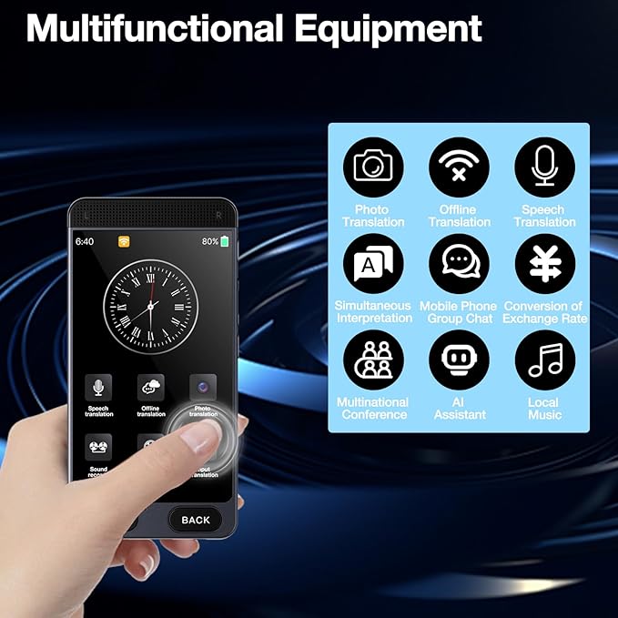 Offline Language Translator Device, No WiFi Needed Instant Translator, 142 Languages Two Way Real - Time Voice & Photo AI Translation for Business Learning Travel