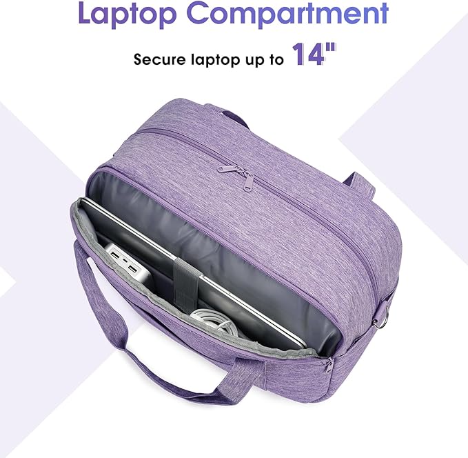 Narwey 18" Carry on Bag with Laptop Compartment 14 Inch Travel Duffel Bag for Spirit Airlines Personal Item Bag Overnight Weekender Bag with Wet Pocket for Women and Men (Purple)