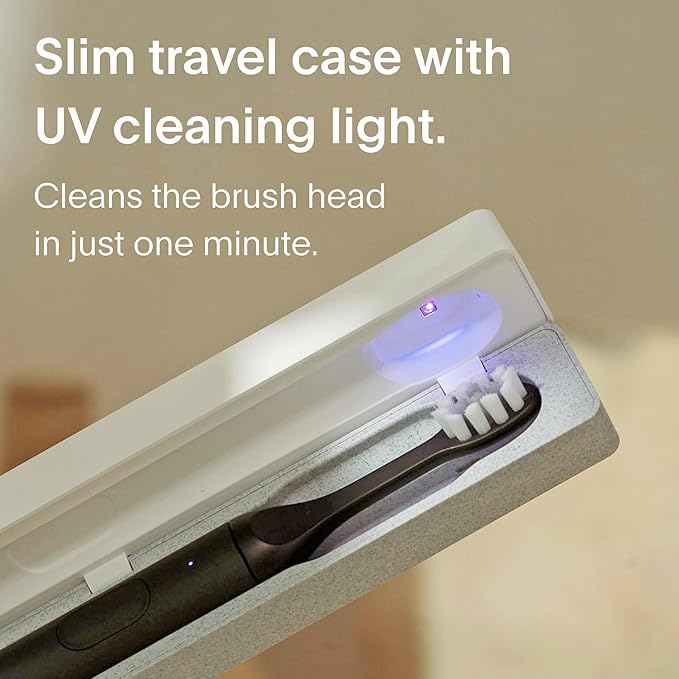 Sonic Electric Toothbrush with UV Travel Case - 40-Day Battery- Designed in California - Electric Toothbrushes Adults - Slim Travel Tooth Brush