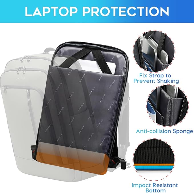 BANGE 28L Lightweight Hiking Backpack, 15.6 Inch Laptop Rucksack for Travel & Outdoor, Water-Resistant Daypack for Commuting, Gym, Camping, and Business Trips – Unisex Design