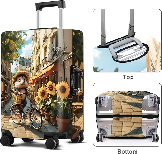 Raccoon Luggage Cover Washable Suitcase Protector Anti-Scratch,Stretchable Fit for 20-34Inch Luggage Durable Travel Bag Cover with Zipper Closure (M(24-26inch suitcase))