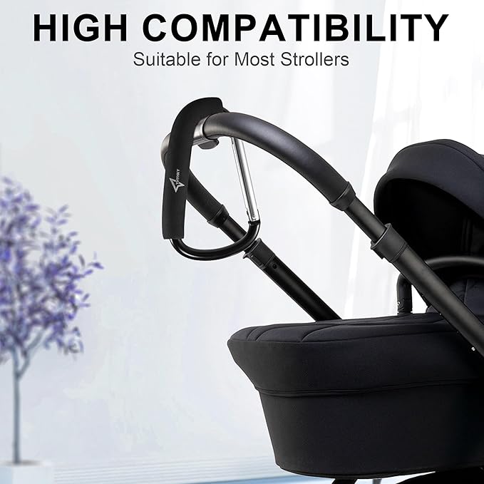 Stroller Hook, 6.3" Large Carabiner Clip for Diaper Bags, Groceries, and Purse, Mommy Hook for Mom, Universal Fit for Most Stroller Accessory Handles
