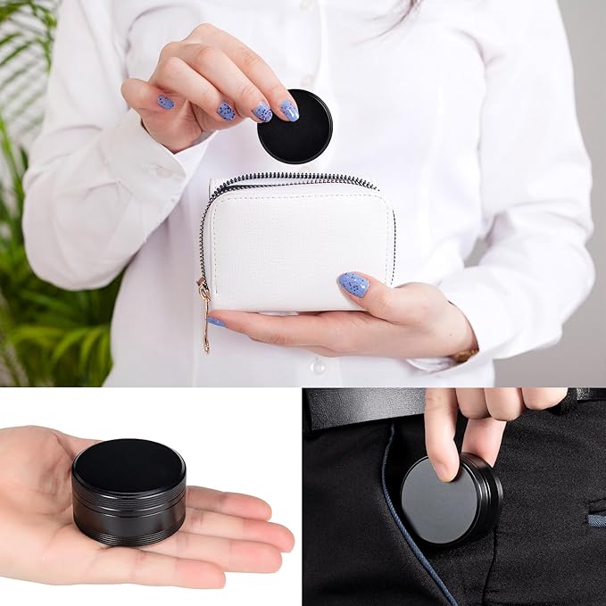 Portable Pill Box Metal Pill Case - Single Waterproof Pill Container for Purse & Pocket Travel Pillbox, Daily Round Aluminium Medicine Organizer Holder to Hold Vitamins, Medication, Fish Oil