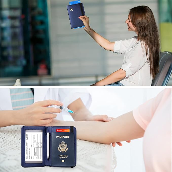 ZOPPEN Passport Holder Wallet, Passport Cover Travel Wallet Women Travel Essentials Accessories Document Organizer Travel Must Haves Rfid Blocking Cover Case for Women and Men, Blue