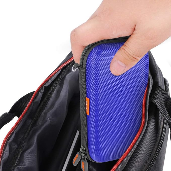 Blue Shockproof Charger Carrying Case - GLCON Small Hard Travel EVA Case for WD Seagate Toshiba Hard Drive, Power Bank, Electronic Accessories, Cord, Cable - High Protection Portable Storage Bag