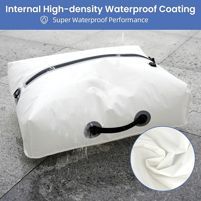 BAGAIL TPU Vacuum Bag for Travel, Reusable Compression Bag with IPX8 Waterproof Zipper, Save Space for Suitcase, Backpack and Carry on (White, ExtraLarge, With Pump)
