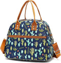 FlowFly Insulated Lunch Bag With Shoulder Strap for Women, Men, and Kids, Large and Reusable, Handle, Freezable Work and School Travel Tote and Meal Prep Organizer,Cactus