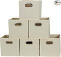 Household Essentials 82-1 Foldable Fabric Storage Bins |Cubby Cubes with Handles | Natural (Pack of 36)