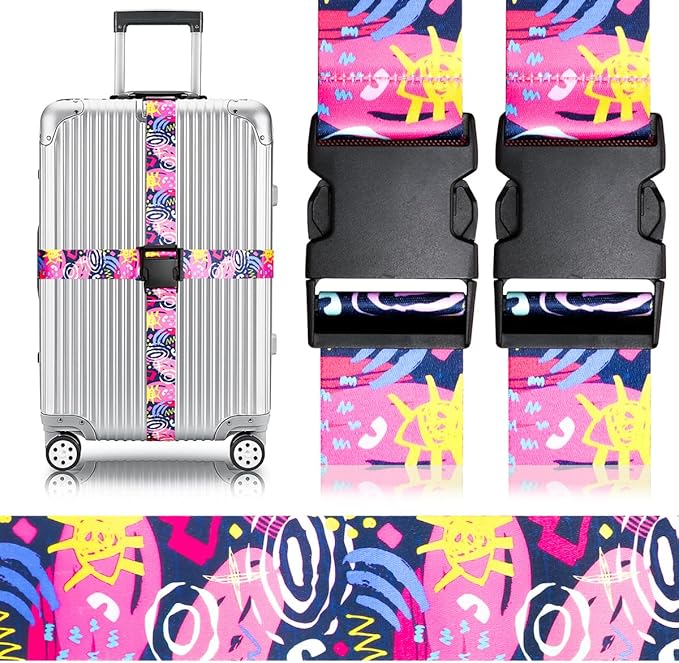 Adjustable Travel Luggage Strap Suitcase Belt Travel Bag Accessories 1.96 in W x 6.23 ft L