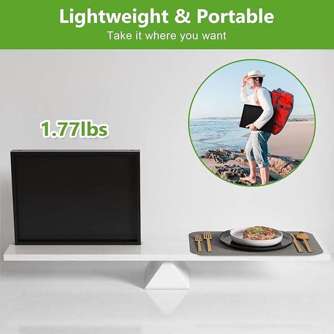 Bed Tray Table with Folding Legs,Bamboo Breakfast in Bed for Kitchen Serving Tray,Sofa,Eating,Used As Laptop Desk Snack Tray 2 Pack (Black)