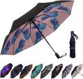 LLanxiry Compact Travel Umbrella, Mini Windproof Umbrellas for Rain & Sun, Small Lightweight Outdoor UV Umbrella, Portable Folding Umbrellas for Travel
