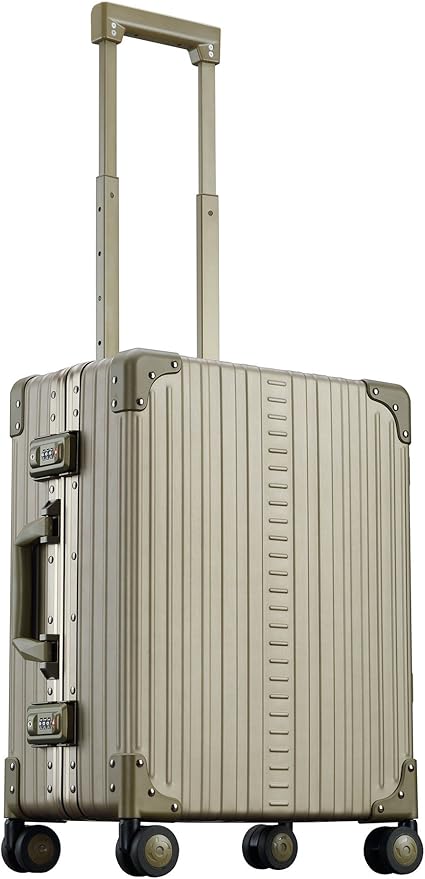 All Aluminum Lightweight Carry-On Luggage - Hardside Carry-On Suitcase, TSA Approved, Hard Shell Suitcase for Travel, Airline Approved 21 Inch Hard Spinner Wheels Luggage (Bronze)