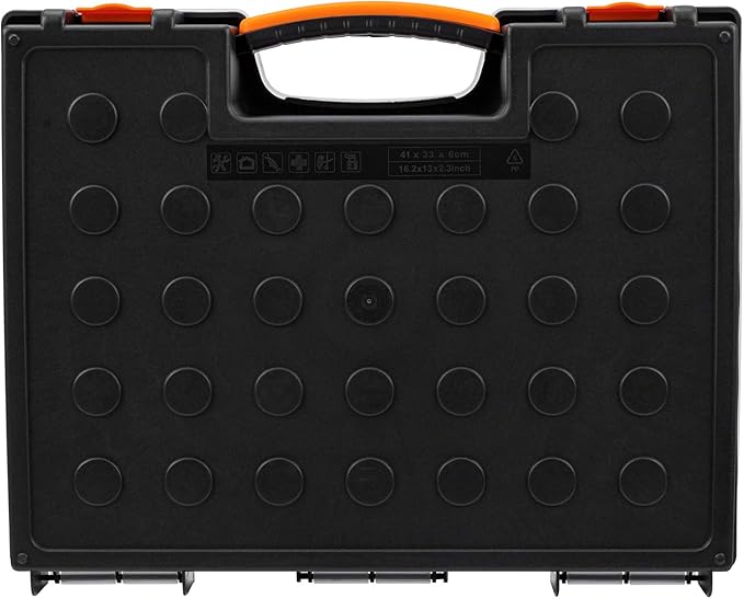 Amazon Basics 19-Removable Compartment Organizer, Black, Orange, 16.5 x 13.2 x 2.4 inches (Pack of 8)