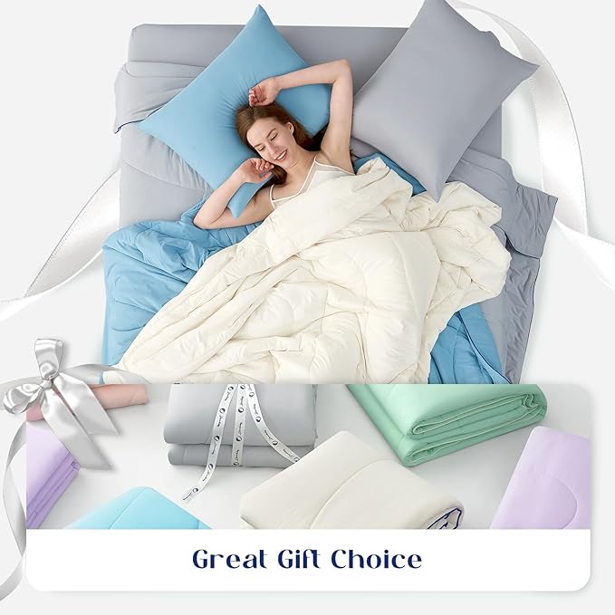 Dream Valley® Outlast® Deepsleep Cooling Comforter, Twin Size, NASA-Grade Space Technology Cooling Blanket for Hot Sleepers Night Sweats, Q-Max > 0.45 Aerocool™ Breathable Ivory, 68"x90"