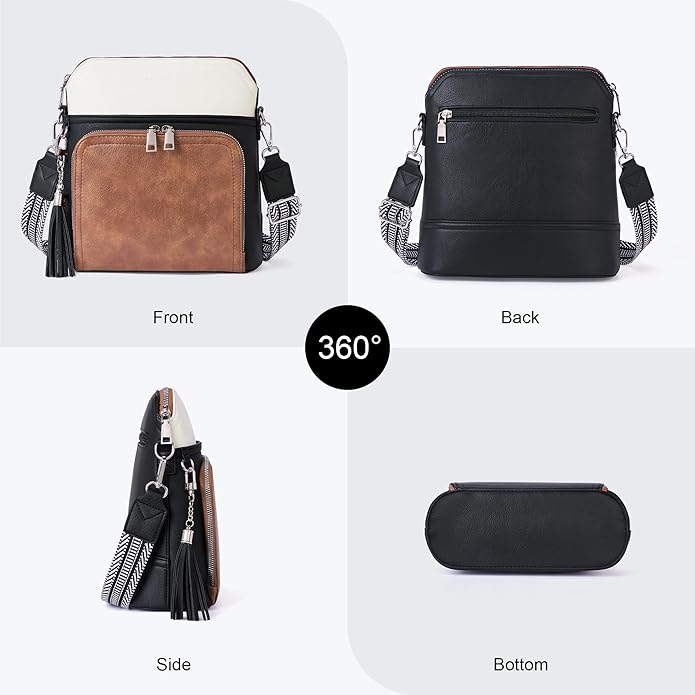 Crossbody Purse for Women,Lightweight Medium Crossbody Bag Soft Leather Women's Shoulder Handbags with Tassel