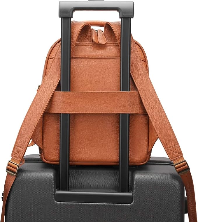 Small Camera Backpack, Classic PU Leather with 11 Inch Pad/Tablet Compartment, Professional Camera Bag for Photographers for DSLR, 10L Brown