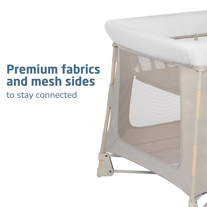 Maxi-Cosi Swift Baby Playard with Mat, Baby Playpen, Play Yard with Bassinet, Portable Playpen for Babies and Toddlers, Classic Oat