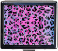 Silver Vintage Pill Box 7 Day Metal Pill Box with Mirror and 8 Compartments Cute Travel Pill Organizer for Purse (Pink Leopard Print)