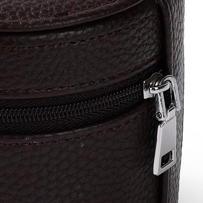 Oirlv Luxury Leather Watch Travel Case Single Watch Case with Removable Pillow(Brown)