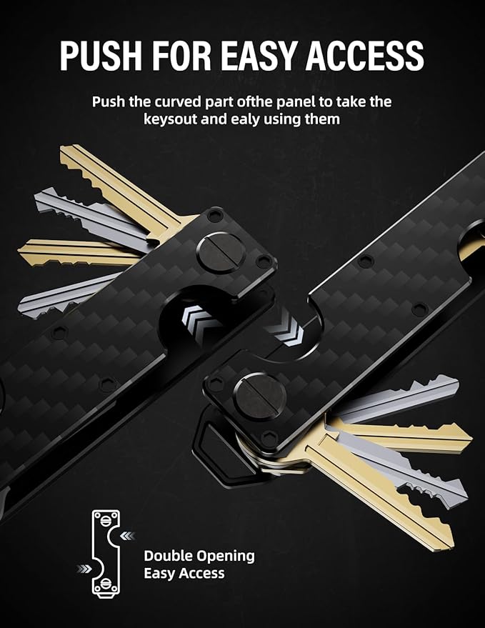 Key Organizer Key Holder Compact Key Case Minimalist Metal Key Chain Key Holder for Keychain Secures 8-10 Keys EDC