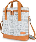 Tirrinia Insulated Wine Gift carrier - 3 Bottle Travel Padded Wine Carry Cooler Tote Bag with Handle and Adjustable Shoulder Strap, White Flower