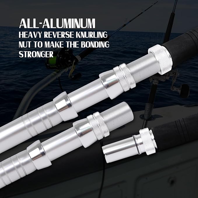 Fiblink Saltwater Offshore Heavy Trolling Fishing Rod Big Game Conventional Boat Fishing Roller Rod Pole with All Roller Guides (Heavy Power, 5-Feet 1-Inch)