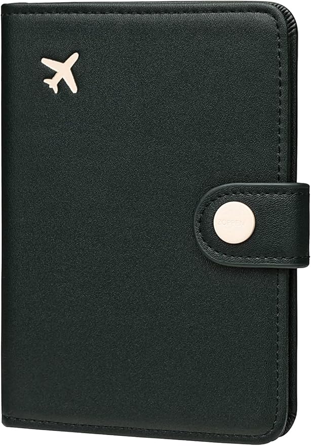 ZOPPEN Passport Holder Women, Passport Cover Travel Wallet Rfid Blocking Passport Wallet Cover Case Travel Essentials Document Organizer, Green