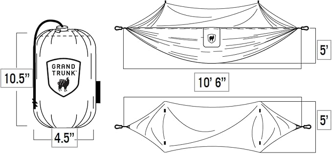 Grand Trunk Skeeter Beeter Pro Mosquito Hammock: Portable Bug Prevention Hammock with Carabiners and Hanging Kit - Perfect for Outdoor Adventures, Backpacking, and Camping Trips, Navy/Forest