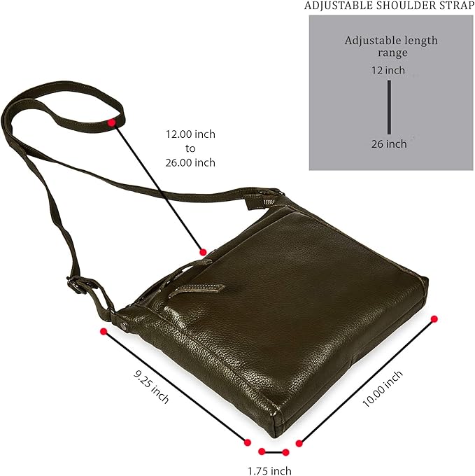 Small Soft Genuine Leather Crossbody Purse Women’s Sling Crossover Shoulder Travel Handbag with Triple Zipper