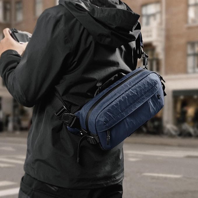 tomtoc 5.5L X-Pac Sling Bag for Nintendo Switch 2, Heavy Duty Crossbody Bag for Men, Water-resistant Carry Chest Daypack Travel Shoulder Pack for Steam Deck OLED, ROG Ally X, iPad mini, Tactical