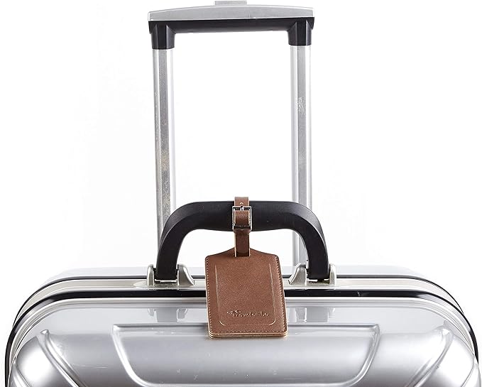 8 Pack Leather Luggage Travel Bag Tags by Travelambo