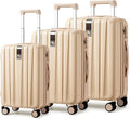 Hanke Luggage Sets 3 piece Carry On Luggage with Wheels PC Hard Shell Suitcases Lightweight Checked Travel Luggage Large Travel Suitcase Woman Men 20/24/29 Inch(Cuba Sand)