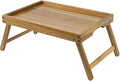 VaeFae Acacia Bed Table Tray, Wooden Breakfast Tray with Folding Legs, Bed Tray for Eating and Laptop, Eating Trays for Bedroom