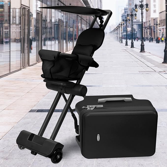 LemoHome Expandable Luggage with Spinner Wheels,Large Suitcases with Child Seat Design,Hard Luggage for Women and Men,20 inch Hardside Carry on Luggage for Travel (Black visor)