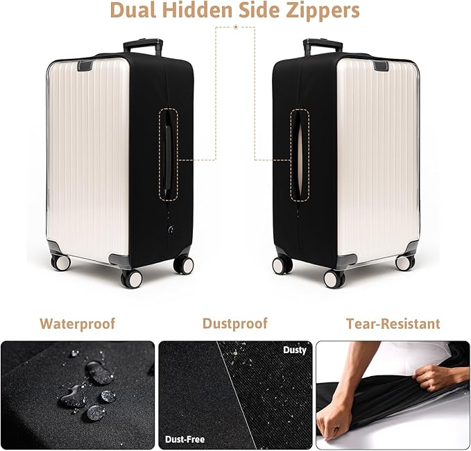 OrgaWise Clear Luggage Cover, For Suitcase Tsa Approved Transparent TPU Suitcase Cover Protector Fit 18-20 Inch Luggage