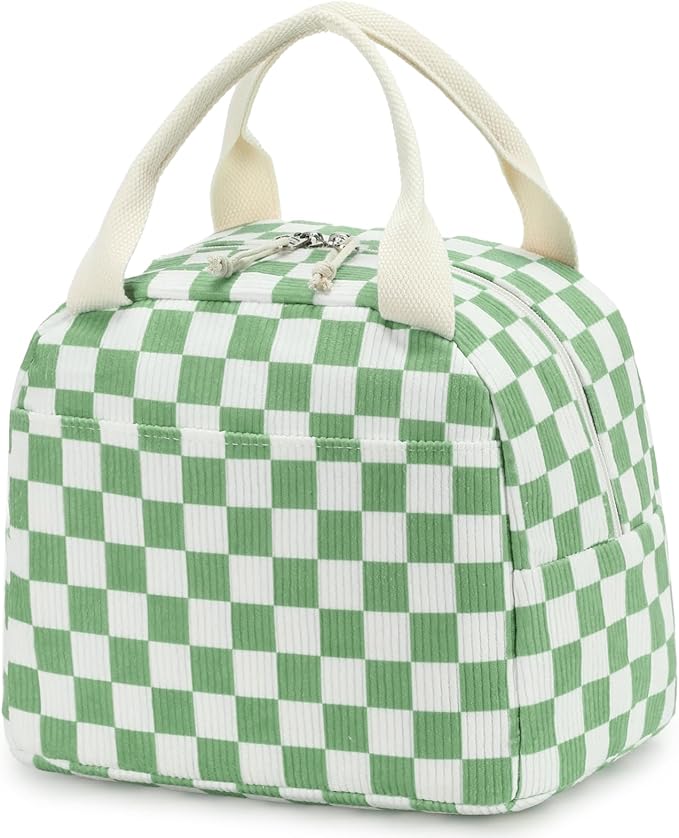 Bluboon Lunch Bag for Women Men Cute Corduroy Lunch Tote Bags Reusable Insulated Lunch Box Large Capacity Reusable Insulated Cooler for Work Picnic or Travel