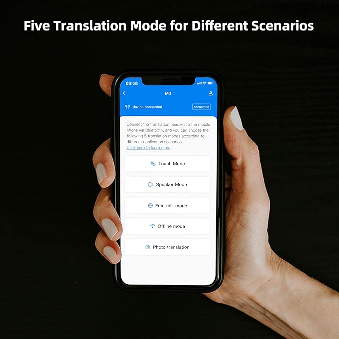 M3 Translator Earbuds Language Translator Device Sliding Design Support 144 Languages & Accents Translation Wireless Translator Device with APP Fit iOS & Android