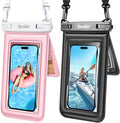 [Floatable 2 Pack Floating Waterproof Phone Pouch Case Up to 8.5", IPX8 Waterproof Phone Double Bag, Dry Bag for iPhone 16 15 14 13 Pro Max Galaxy S24+ S23, Beach Cruise Ship Essentials