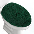 Microfiber Elongated Toilet Seat Cover 19.5"x 15" Machine Washable Solid Toilet Lid Cover Adjustable Rubber Backing Fits Most 18-19.5" L x 14-16" W Elongated Toilet Seat