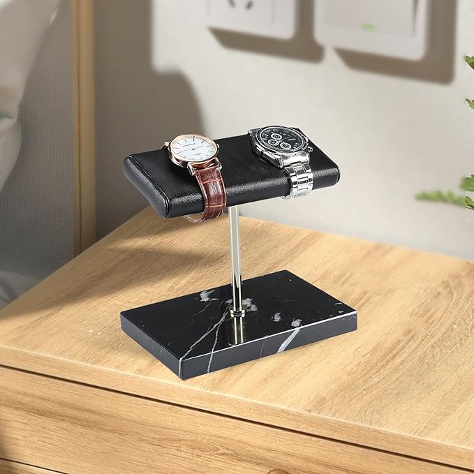 LYS&LYX Watch stand watch display stand watch holder watch Handcrafted watch holder (2--black/silver/black)