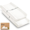 2-Pack Baby Changing Pad Covers for Girl, Boy, Neutral - Soft Viscose Derived from Bamboo Changing Table Pad Cover Sheets,Baby Nursery Diaper Changing Pad Cover,Contour Changing Pad Liner (Soft White)