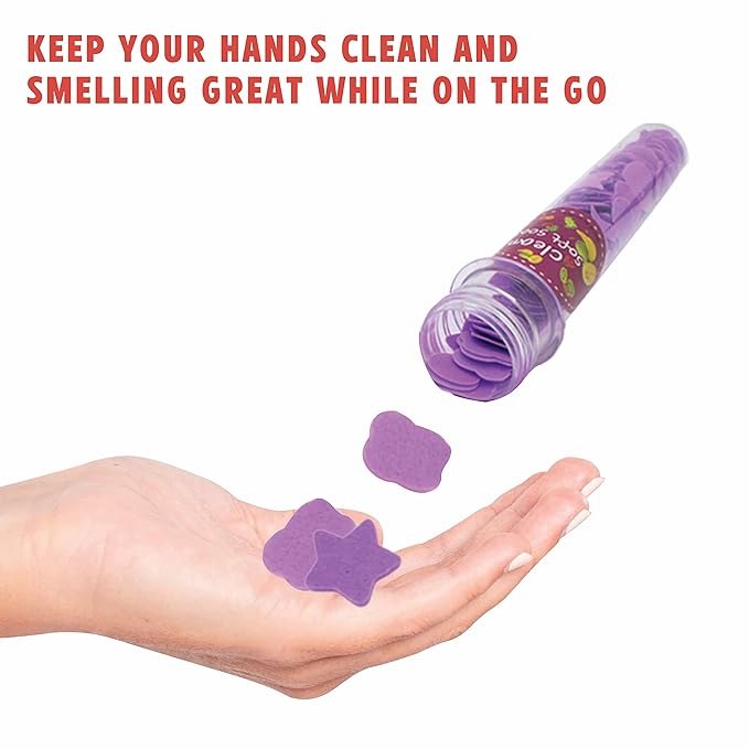 Flower Paper Soap Sheets 4 Pack - Portable Disposable Travel Confetti - Foaming Hand Washing Scented Flakes for Indoor, Travel, Camping, Hiking, Outdoor - Toiletry (Violet)