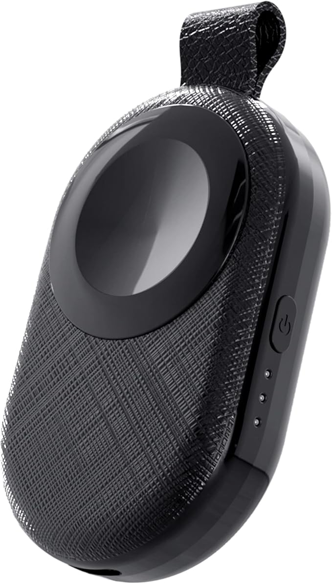 PZOZ Portable Apple Watch Wireless Travel Charger, 1200mAh Power Bank iWatch Fast Charging with Car Keychain, Adapter Compatible with Series Ultra 10 9 8 7 6 5 4 3 2 SE (Black)
