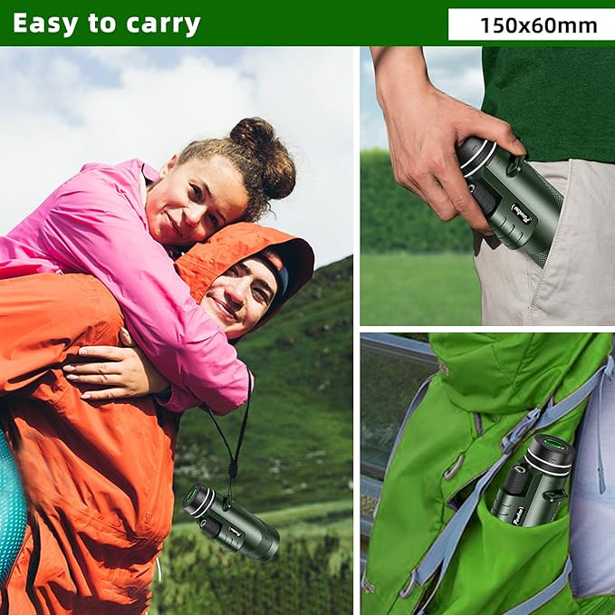 Pankoo 40X60 Monocular Telescope with Smartphone Holder & Tripod, 2025 Power Prism Compact Monoculars for Adults Kids, HD Monocular Scope for Bird Watching Hiking Concert Travelling