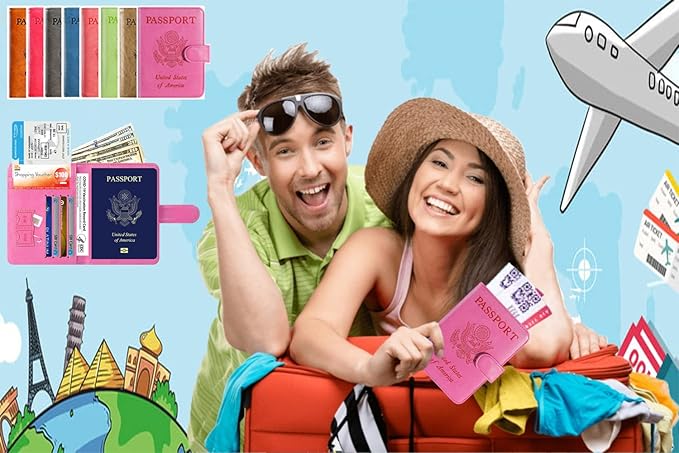 Passport Holder Cover Wallet RFID Blocking Leather Card Case Travel Accessories for Women Men (#Brown)