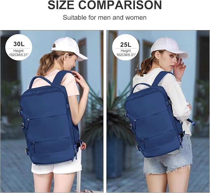 coowoz Large Travel Backpack for Women Men,Carry On Backpack,Hiking Backpack Outdoor Sports Rucksack Casual Daypack Travel Essentials Royal Blue