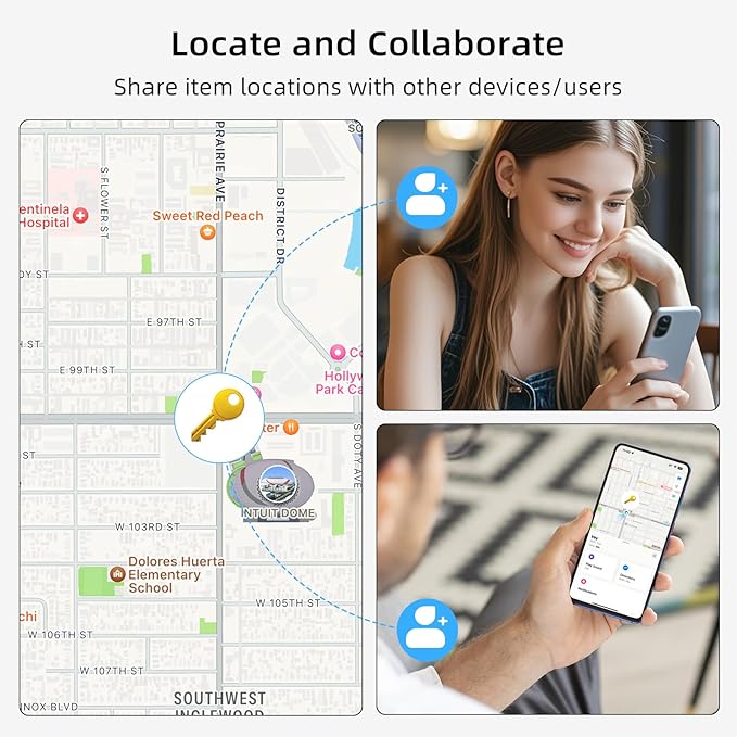 [Apple MFi Certified] Air Tracker Tags 4 Pack (iOS Only), Bluetooth Tracker for Apple Find My, Replaceable Battery, Key Finder and Item Locator Smart Tag for Keys, Bags, Luggage, Pets, Wallet