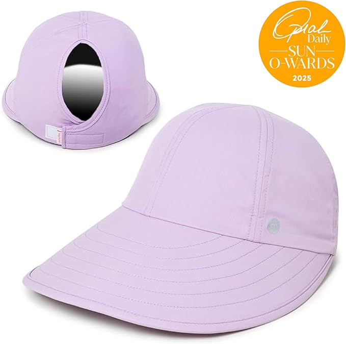 Ponyflo Sunblocker Wide Brim Hat - Oprah Awards Best Sun Hat - UV 50 Protection - Ponytail Sunhat for Women